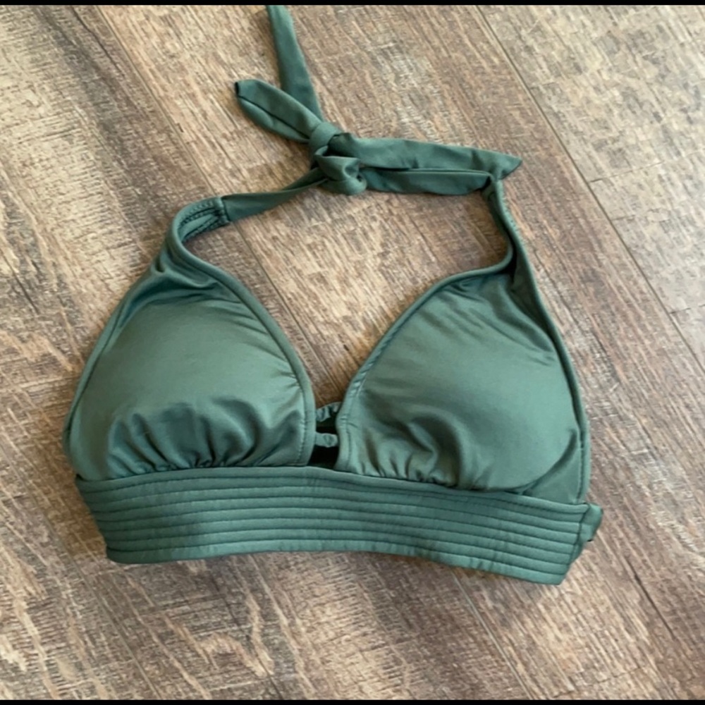 Kona Sol Olive Green 2 Piece Halter Bikini Tie Closure Size Medium